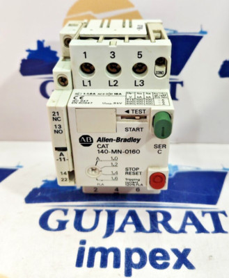 ALLEN-BRADLEY CAT 140-MN-0160 SER C 1.0-1.6AMP 3POLE MANUAL MOTOR STARTER TESTED