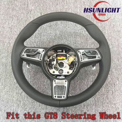 1PC Steering Wheel Galvano Silver Trim for Porsche Macan 2014-20 911 991 2016-19
