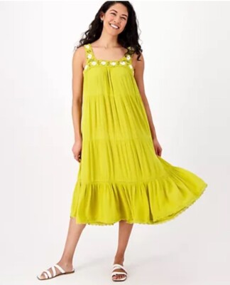 Destination 365 Tiered Midi Dress with Eyelet Detail Golden Olive Small A599176 | eBay Destination 365 Tiered Midi Dress with Eyelet Detail Golden Olive Small A599176 | eBay