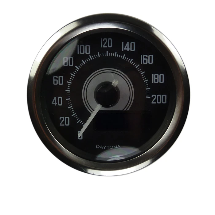 Tachometer  Motorrad Daytona digital Mini chrom bis 200 kmh E geprüft  - Bild 2 von 4