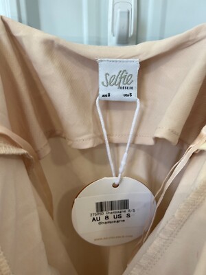 Selfie Leslie Well Versed Pleated Bust Front Split Dress Size Small Elegant  NEW | eBay