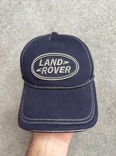 Land Rover Embroidered Logo Adjustable Baseball Hat Cap Navy Blue Gray OSFA