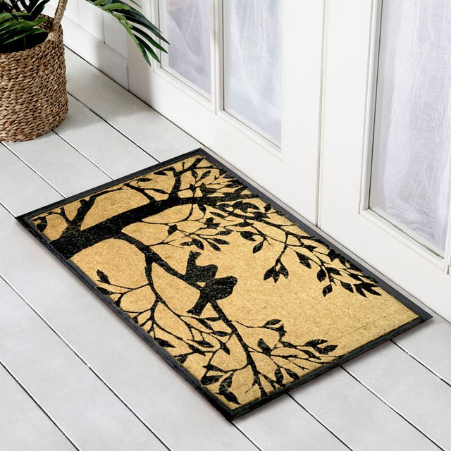 Birds on Tree Bevelled Coir Doormat 75x120cm for sale online eBay
