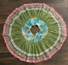 MATILDA JANE Hammond Bay Raven Twirl Skirt Size 8 Green Floral Ruffles