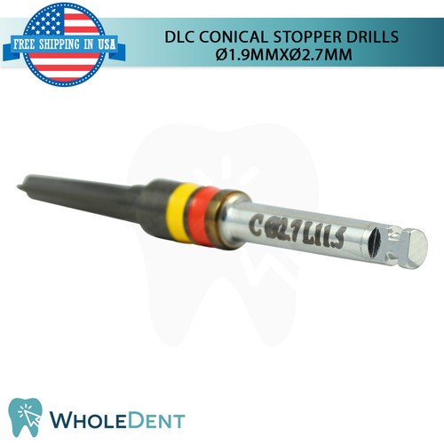 Taladro de tapón integral cónico DLC Ø1.9 XØ2.7 instrumento herramienta de impresión dental - Imagen 8 de 9