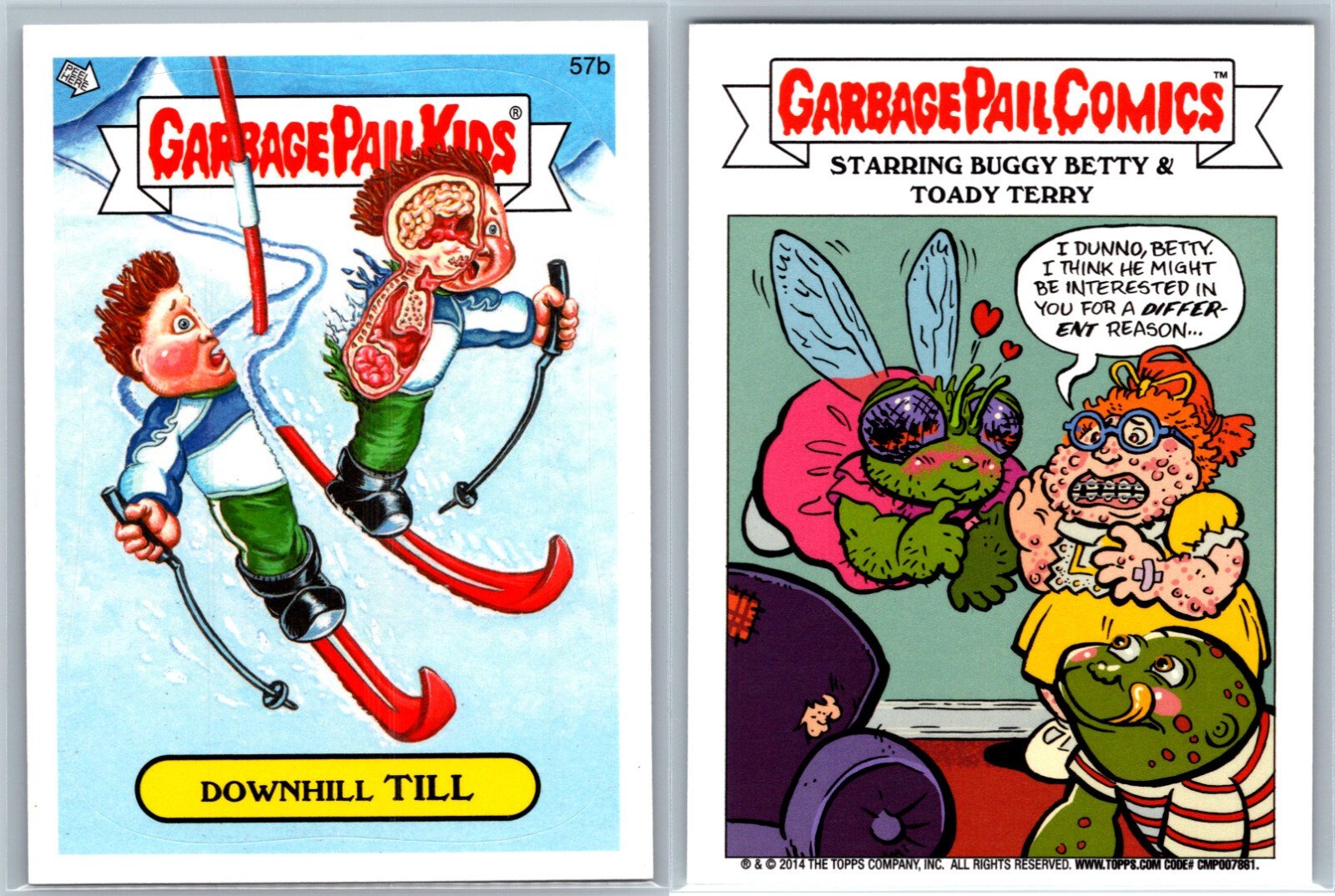 2014 Topps Garbage Pail Kids GPK Series 1 Downhill TILL 57b Trading Card