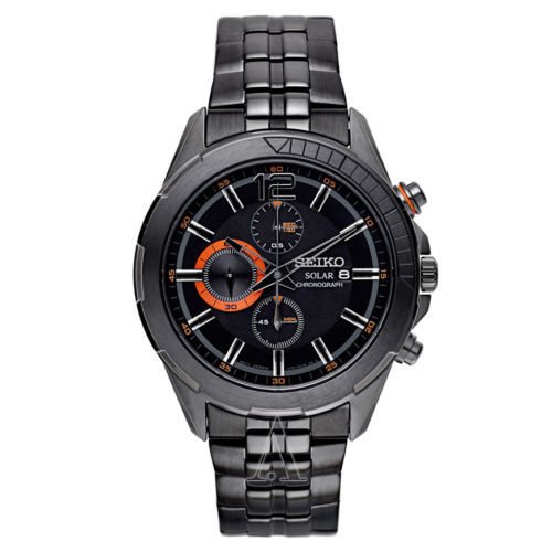 Seiko Men's Recraft Solar Chronograph Black Tone Stainless Steel Watch SSC383 for sale online | eBay
