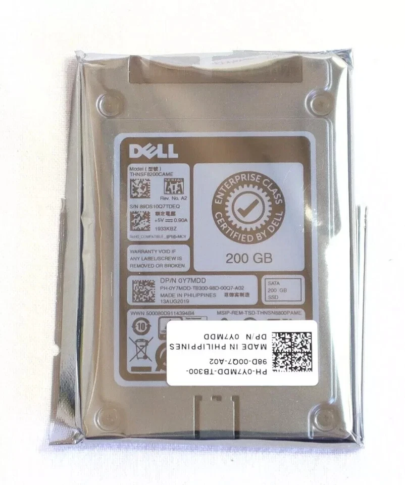*New* Dell Y7MDD 200GB USATA 6GBPS Enterprise 1.8" SSD THNSF8200CAME F9VTX - Image 2 of 2