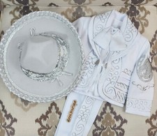 Free Shipping  Our Lady of Guadalupe Beautiful 6 Pieces Boy White Charro Suit