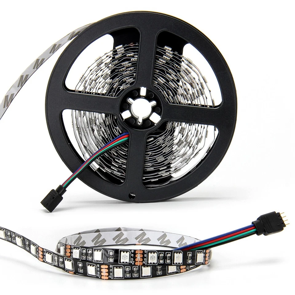 5M RGB 5050 SMD LED Strip Light Black PCB for Party Home TV Bar Kitchen Patio - Image 4 of 4