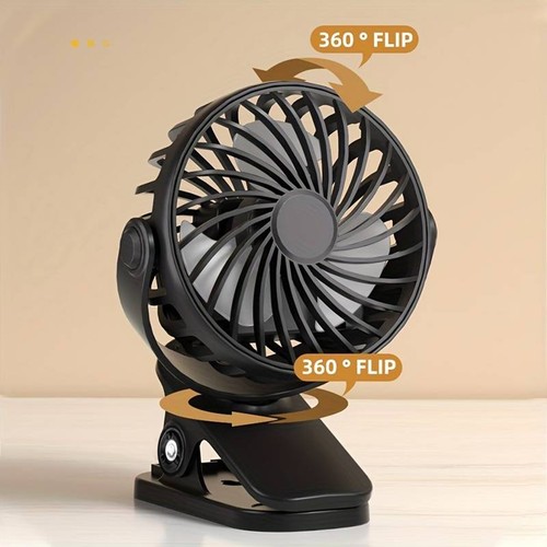 USB charging fan, large wind speed free adjustment, portable desktop clip-on fan - Picture 7 of 12
