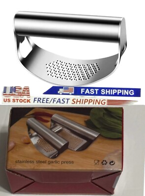Garlic Press Stainless Steel Curved Garlic Masher Mincer Vegetable Chopper/US