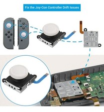 3D Replacement Joystick Analog, Thumb Stick for Nintendo Switch, 50-Pack, White