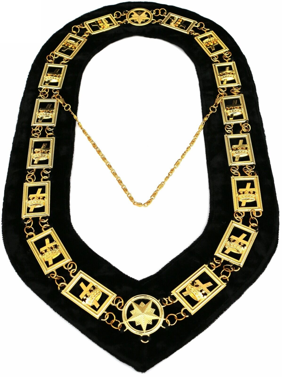 Knight Order Chain KNIGHTS TEMPLAR Collar Chain Black Velvet Backing Adult Size | eBay