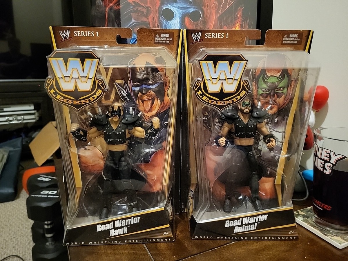 RARE WWE Mattel Road Warriors Animal And Hawk Action Figures RARE WWE Mattel Road Warriors Animal And Hawk Action Figures