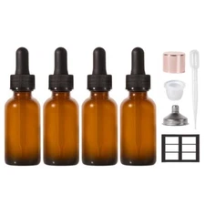 4Pack 1 oz Empty Glass Dropper Bottles.Eye Dropper,Oil Dropper Bottle-Leak Proof
