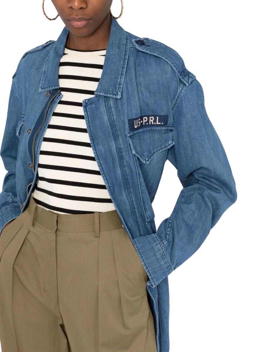 Women's Polo Ralph Lauren Surplus Denim Field Military Jacket New