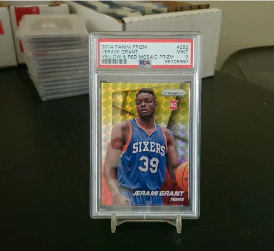 2014 Panini Prizm Jerami Grant Rookie Yellow Red Mosaic #282 PSA 9 MINT RC