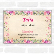 Talia Namensbedeutung Jumbo K&uuml;hlschrankmagnet Floral