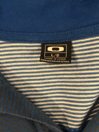 Oakley Regular Fit Men's Size L Blue Short Sleeve Polo Shirt - Picture 3 of 5