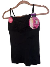 MAIDENFORM 12598 Sz:2XL-Black Control It Lace Bodice Everyday Control Camisole
