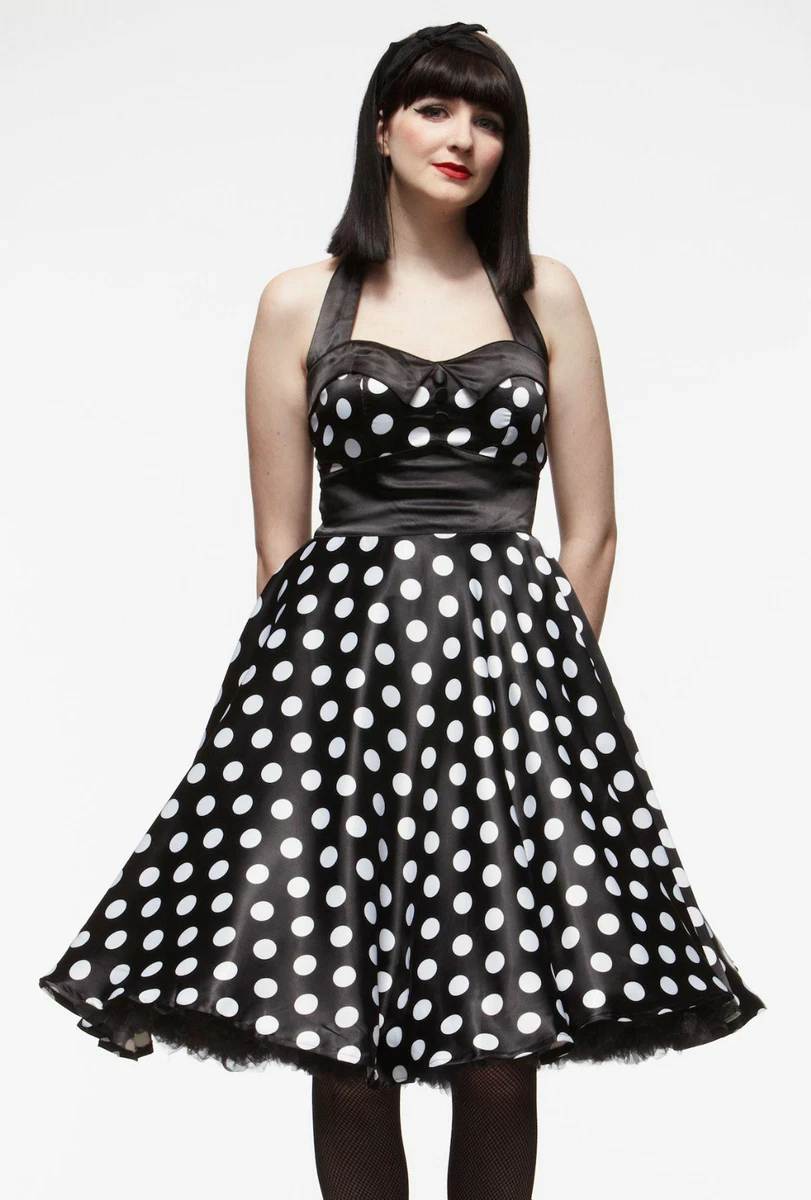 1950s polka dot swing dress cheap