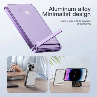 5000/10000/20000mAh Mini Magnetic Wireless Power Bank PD20W Fast Charger Battery