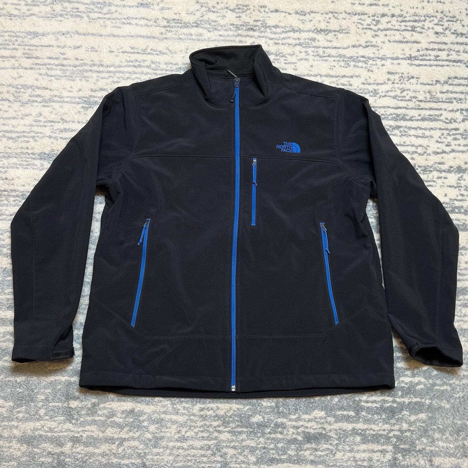 The North Face Mens X-Large Black Blue Soft Shell Jacket