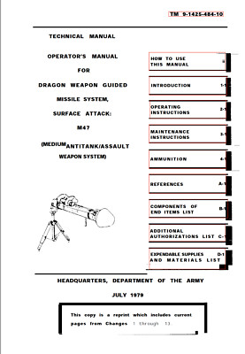 228 Page M47 DRAGON GUIDED MISSILE SYSTEM Operator Technical Manual on CD