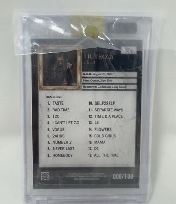 Limited Edition Lil Tecca x GAS Cracked Ice Foil Trading Cards