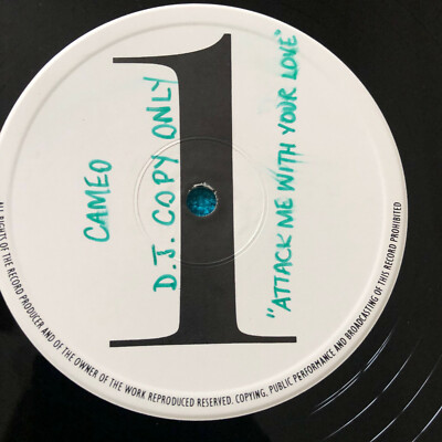Cameo    Attack Me With Your Love 1985 UK Vinyl 12'' Promo  JABX16  NMINT  UNPLYD
