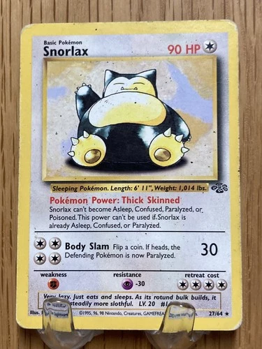 Snorlax 27/64 Jungle Non-Holo Rare Pokémon Card WOTC Vintage