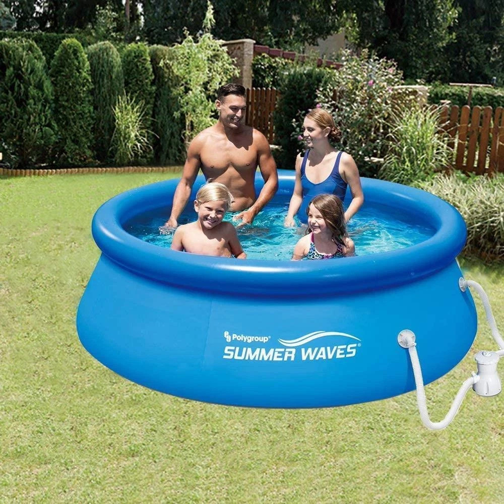 Piscina Inflable, Piscina Anillo Ondas Verano, Configuración Rápida, Azul Nuevo en Caja