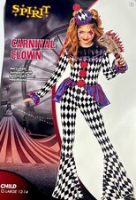 Spirit Halloween - CARNIVAL CLOWN - Costume - CHILD Size - Large 12 - 14