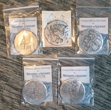 Wendell August Forge Christmas Ornament 1999 Sleigh Ride & More Lot of 5