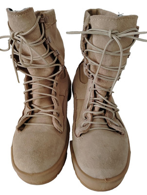 Wellco Shoes Mens Size 5 Beige Combat Flight Boots Army Lined SP1C1-12-D-1053