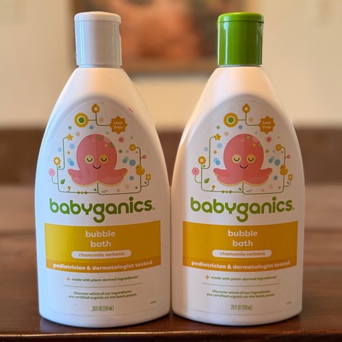 Babyganics Bubble Bath Baby 20oz Chamomile Verbena New Tear Free 2 Pack