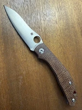 Spyderco Kapara - Exclusive  - Burlap Micarta - Satin S90V - New Factory Second