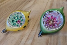 2 Vintage Christmas Poland Ornaments Glass Te...