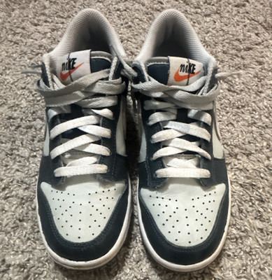 Nike Dunk Low Black/Gray/White Unisex Kids 4.5Y Leather Lace Up Sneakers