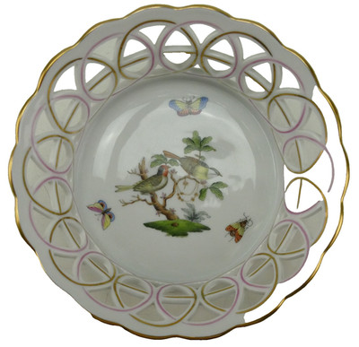 Herend Rothschild 7404 RO 1 191 Durchbruch Schale 7x18,5 cm KT-1284