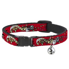 Cat Collar Breakaway with Bell Lucky Red NARROW Fits 8.5-12"