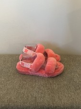 Ugg Fuzz Yeah Pink Slide On Slippers Size 8