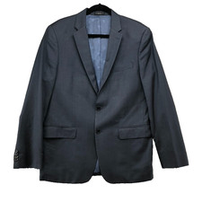 John Varvatos Wool Blazer Suit Jacket Mens 42 Regular Blue Plaid Business Career