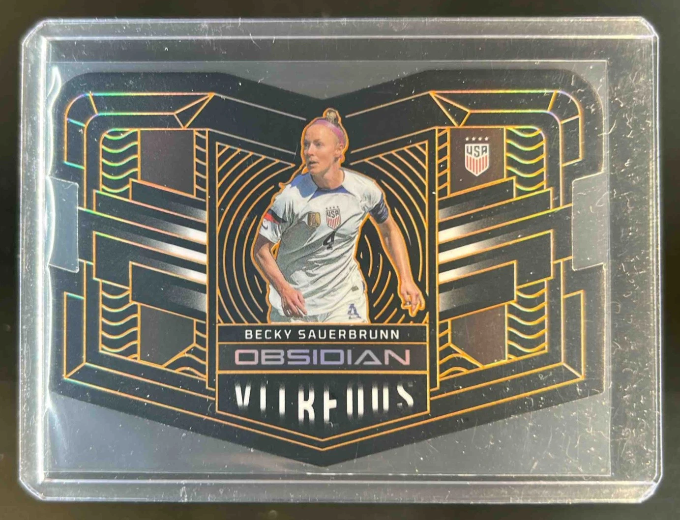 2022 Obsidian Becky Sauerbrunn Vitreous Electric Etch Orange #51/65 USA