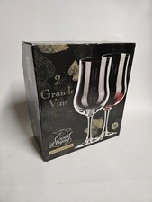 2 GRANDS VERRES A VIN CRISTAL D'ARQUES GRAND VIGNOBLE 40 CL BOÎTE D'ORIGINE 