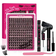 Lash Extension, Clusters Kit with 168 Pcs Individual Lashes Cluster Lashes Bond