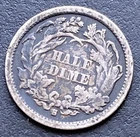 USA 5 Cents Half Dime 1872 S Seated Liberty (S Below Wreath) Coin Silver Lot C6