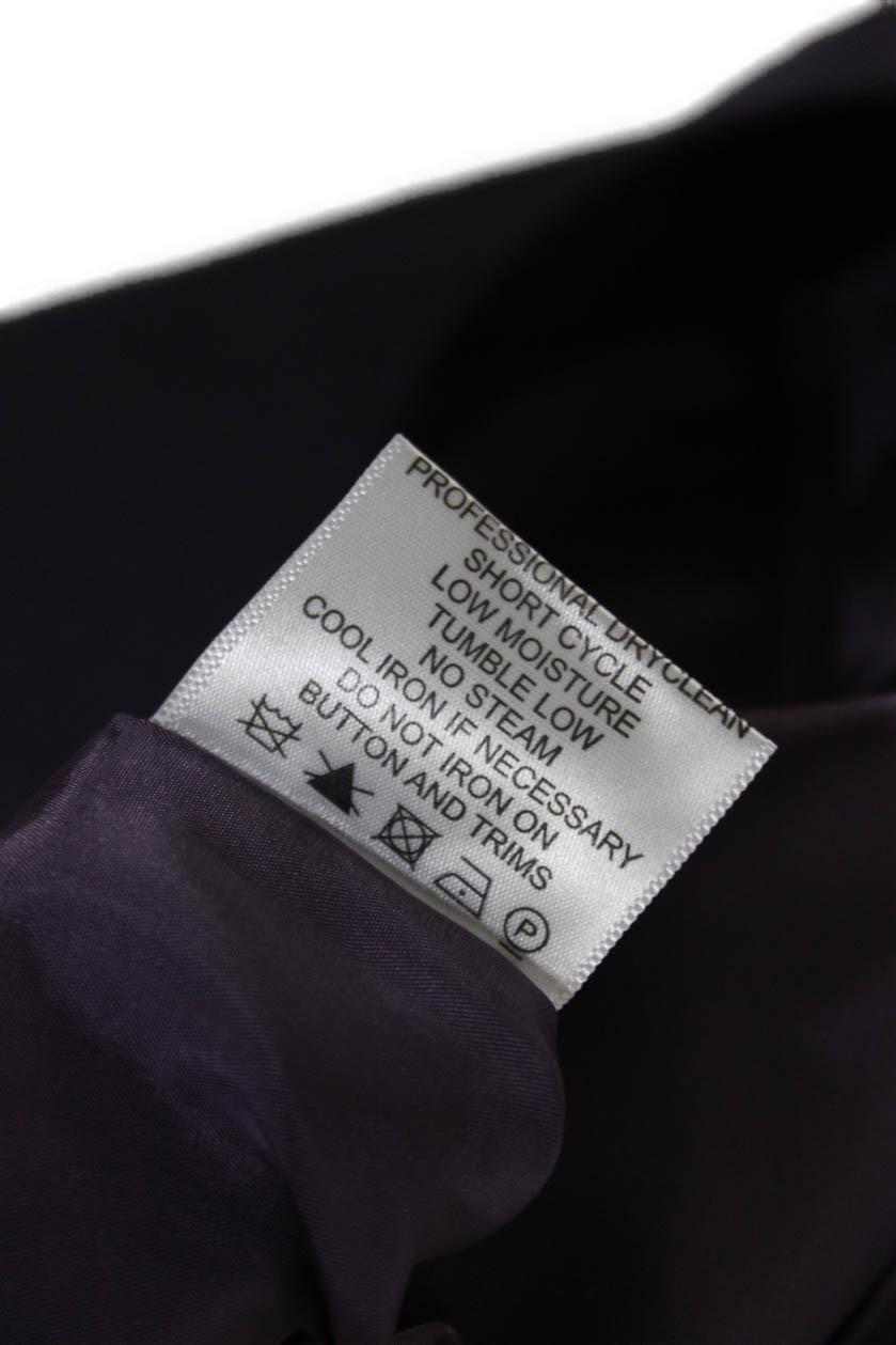 Tory Burch Womens Silk Zippered Back Slit Pencil Skirt Solid Purple Size 6 thumbnail 6