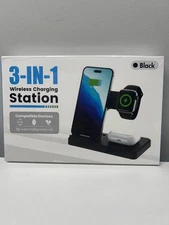 GETPALS 3 in 1 Wireless  Charging Station for Apple products - iPhone black
